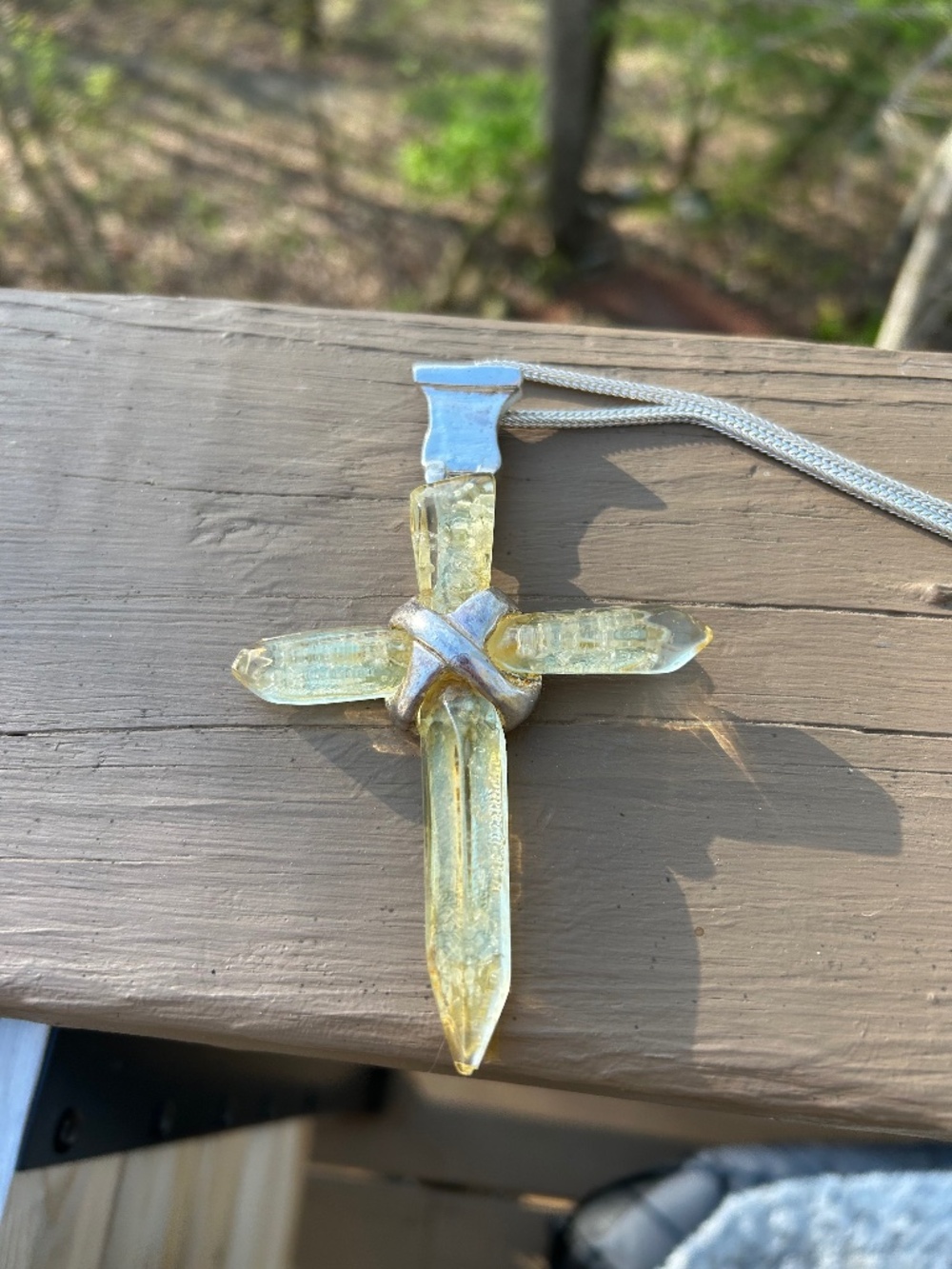 Denaive 4 inch resin cross pendant